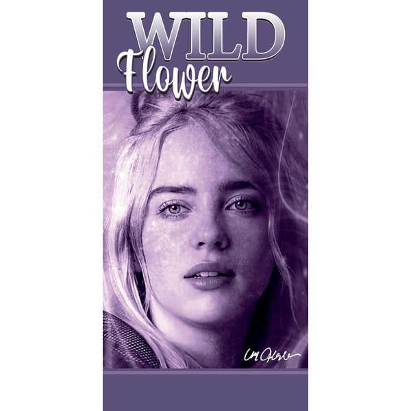 Лилава памучна детска кърпа 70x140 cm Billie Eilish – Jerry Fabrics