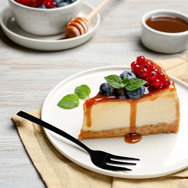 Черни десертни вилички в комплект 2 бр. от неръждаема стомана Black – Orion-image-1