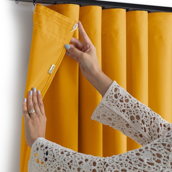 Затъмняваща завеса в цвят горчица 265x250 cm Velto – Filumi-image-3