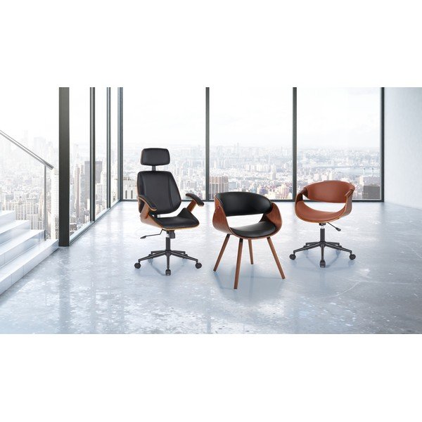 Черен офис стол от имитация на кожа Visby – Tomasucci-image-2