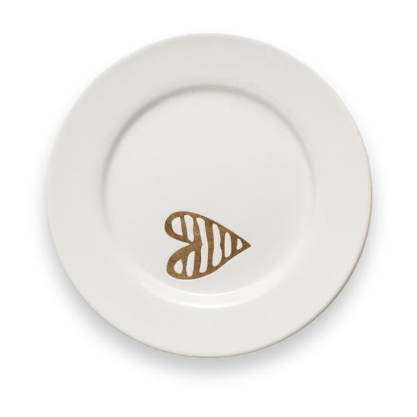 Бяла десертна чиния от каменинови изделия Batticuore - Brandani