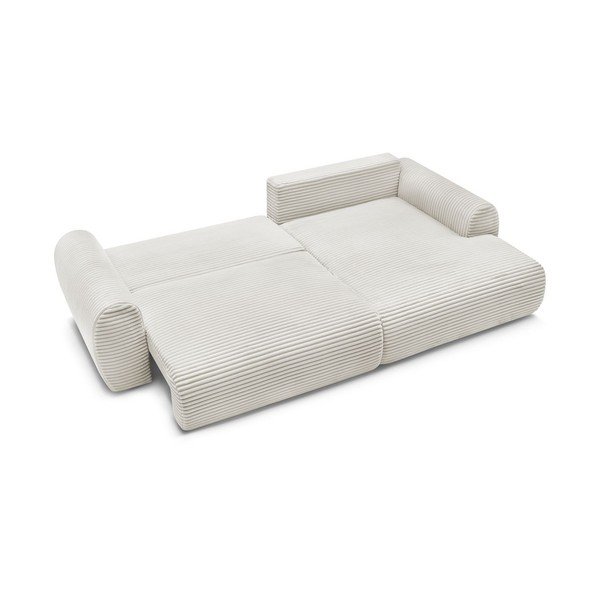 Кремав разтегателен ъглов диван от рипсено кадифе (десен ъгъл) Lucien – Bobochic Paris-image-4