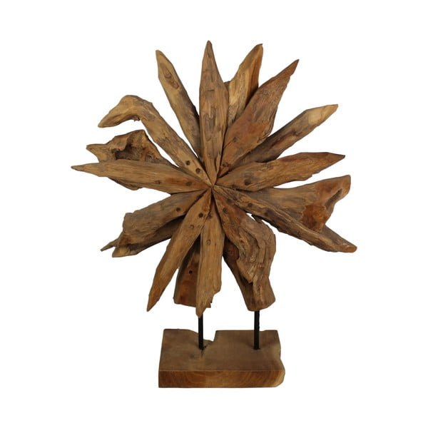 Dekorace  z teakového dřeva HSM collection Sunflower, 60 x 80 cm