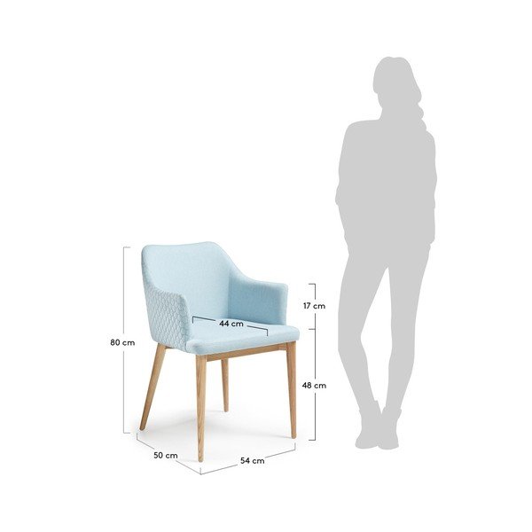Světle modrá jídelní židle La Forma Danai-image-1