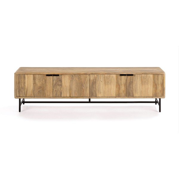 Маса за телевизор от масивно манго в естествен цвят 190x50x40 cm Mundra – MOME