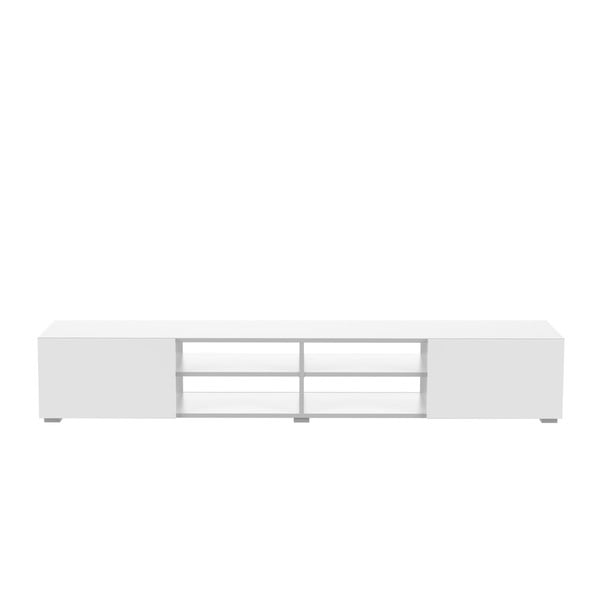 Бяла маса за телевизор с бели вратички Подиум - TemaHome