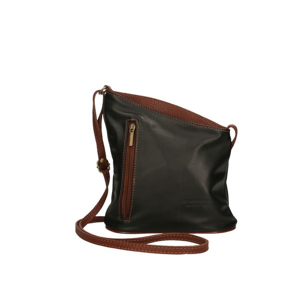 Черно-кафява кожена чанта Garturo - Chicca Borse