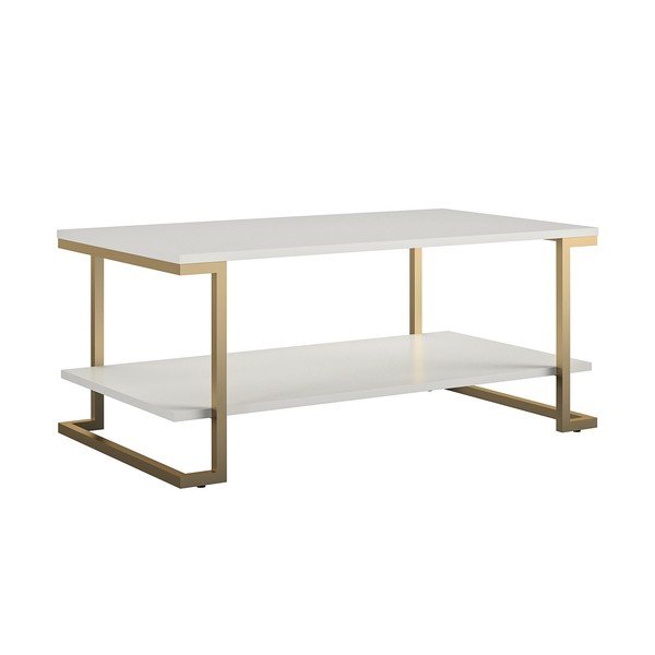 Масичка за кафе в бяло и златисто , 106 x 45 cm Camila - CosmoLiving by Cosmopolitan-image-1