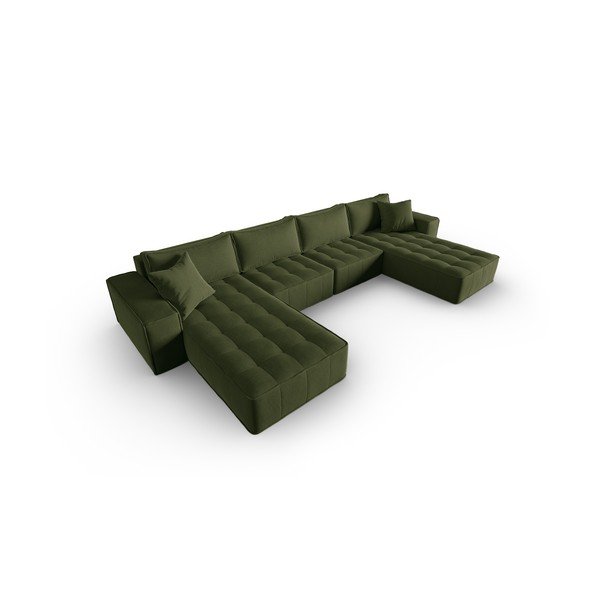 Зелен ъглов диван Mike - Micadoni Home-image-3