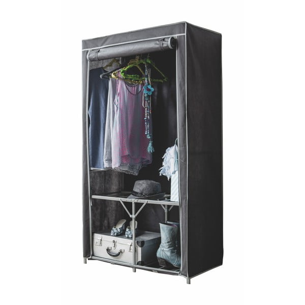 Černá textilní šatní skříň Compactor Wardrobe Organized