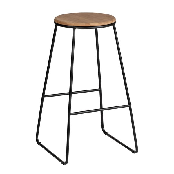 Бар столове в черен и естествен цвят в комплект от 2 броя (височина на седалката 70 см) Loft - Wenko