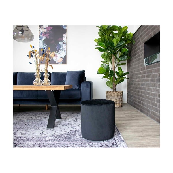 Черен пуф , ø 34 cm Ejby - House Nordic-image-2