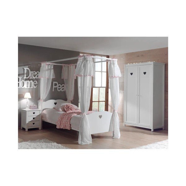 Бяло детско легло с удължен балдахин Amori - Vipack-image-2