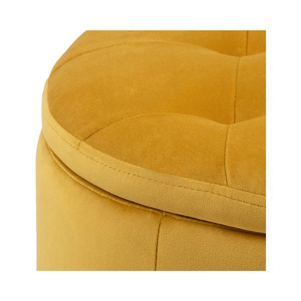 Žlutý sametový puf Actona Retina, ⌀ 60 cm-image-2