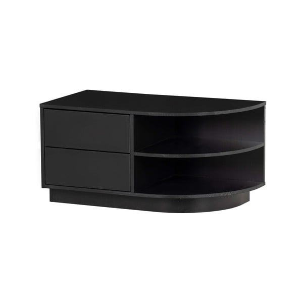 Черна модулна телевизионна масичка от борова дървесина 78x40 cm Finca - WOOOD-image-2