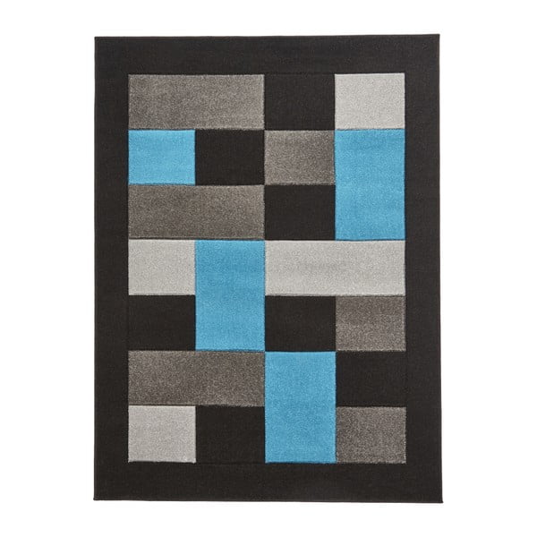 Modro-černý koberec Think Rugs Matrix, 60 x 225 cm