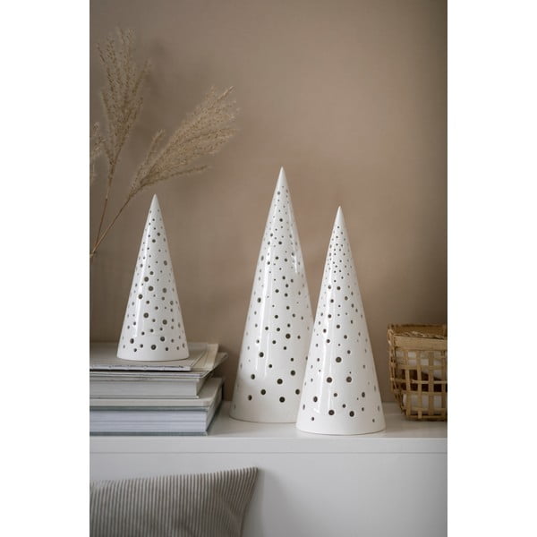 Бял коледен свещник, изработен от костен порцелан, височина 19 см Nobili - Kähler Design-image-2