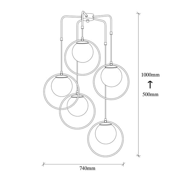 Черно метално висящо осветително тяло Opviq lights Satyros - Opviq lights-image-3