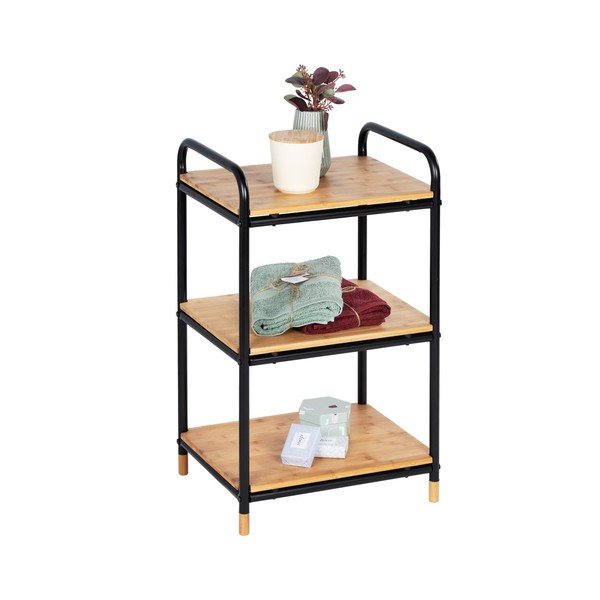 Черен/естествен метален рафт за баня 42x69 cm Loft – Wenko-image-4