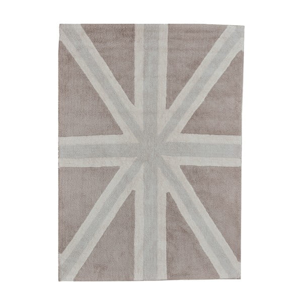 Béžový bavlněný ručně vyráběný koberec Lorena Canals UK, 120 x 160 cm