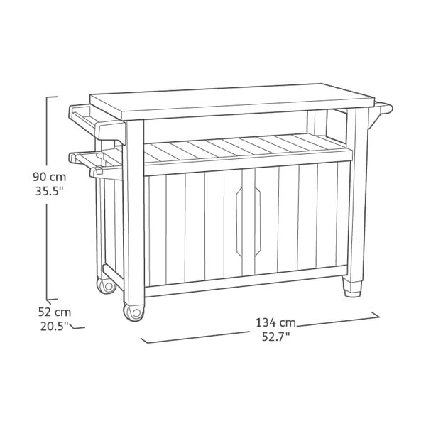 Сгъваема грил маса 134x52 cm Unity – Keter-image-3