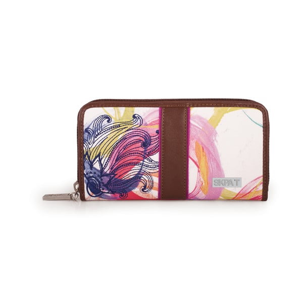 Bílo-růžová peněženka SKPA-T, 19 x 9 cm