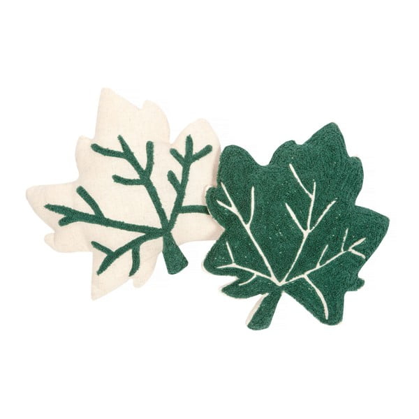 Комплект от 2 зелени и бели възглавници Erable Little Fall - Nattiot