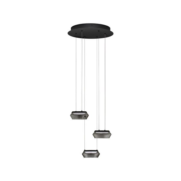 Матово черно стъклено LED затъмняващо се висящо осветително тяло ø 35 cm Jailyn – Nova Luce