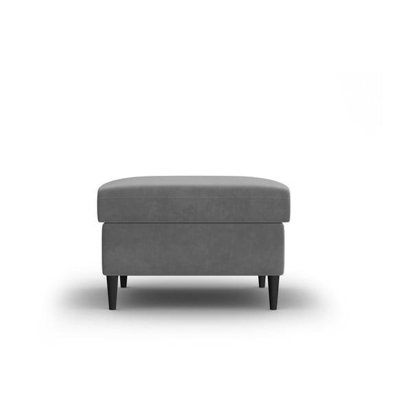 Светлосива кадифена табуретка Kyoto – Cosmopolitan Design