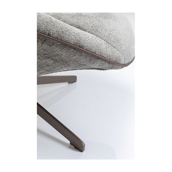 Сив плюшен въртящ се стол Oval Office - Kare Design-image-1