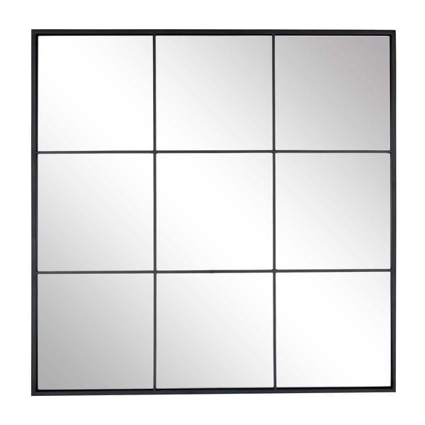 Стенно огледало с черна метална рамка , 70 x 70 cm Clarita - Westwing Collection