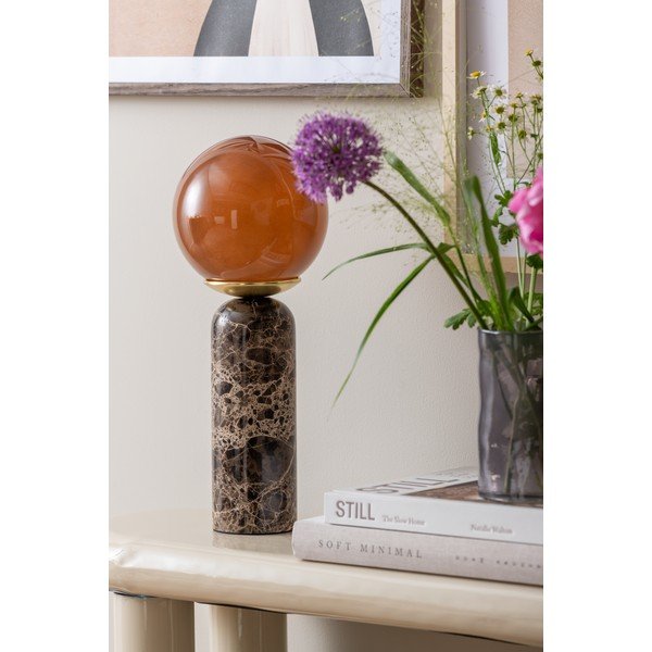Тъмнокафява мраморна настолна лампа (височина 38 cm) Lazio Sphere – Leitmotiv-image-2