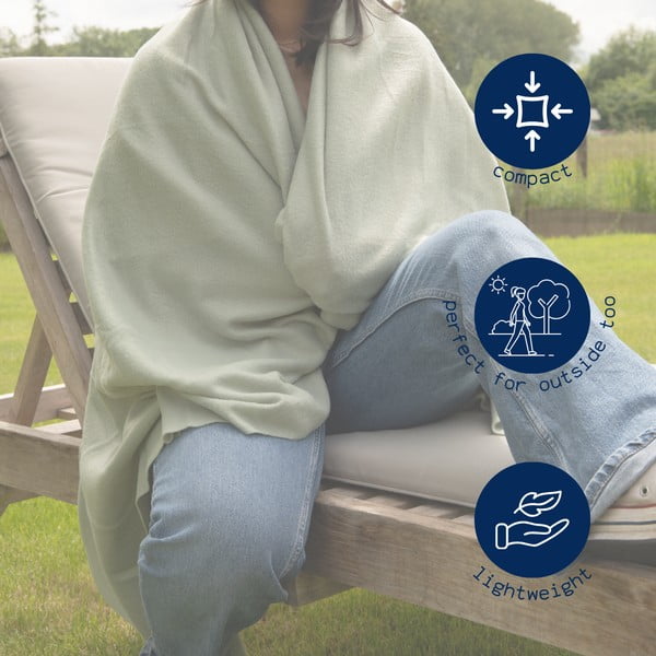 Кремаво одеяло от флийс 130x160 cm Riso – Tiseco Home Studio-image-2