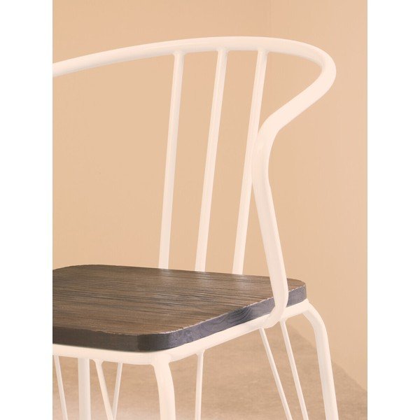 Бял/в естествен цвят трапезен стол от масивен бряст District – Premier Housewares-image-3