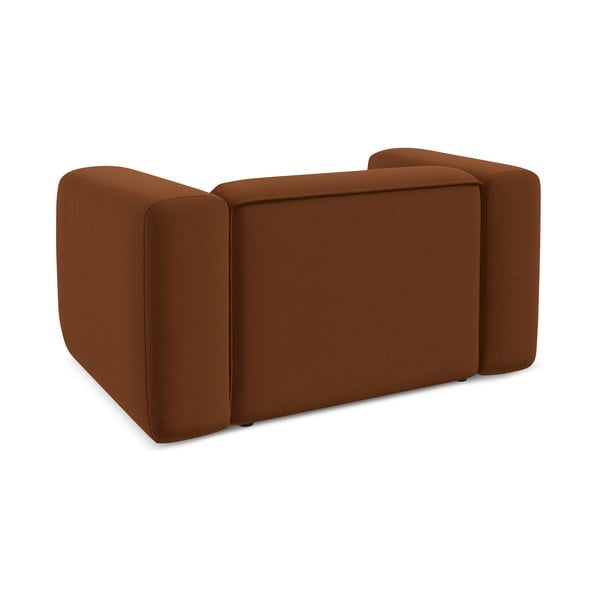 Оранжево/кафяво кадифено кресло Ekahi – Makamii-image-4