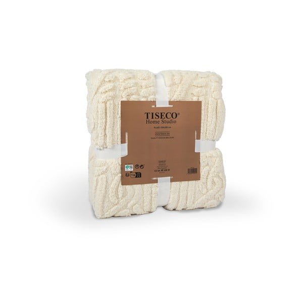 Бяло-бежово одеяло от микроплюш 150x200 cm Rena – Tiseco Home Studio-image-2