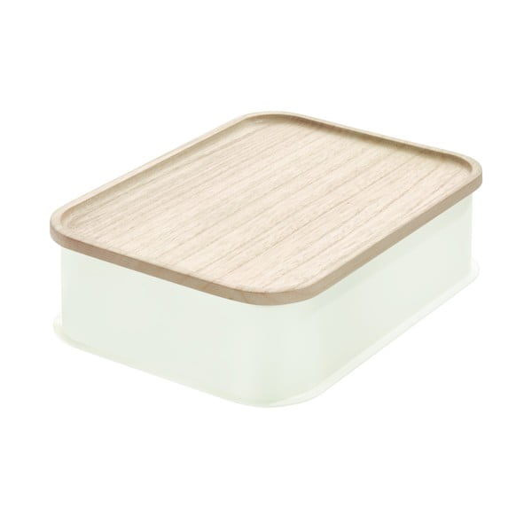 Бяла кутия за съхранение с капак, изработена от дърво от пауловния , 21,3 x 30,2 cm Eco - iDesign