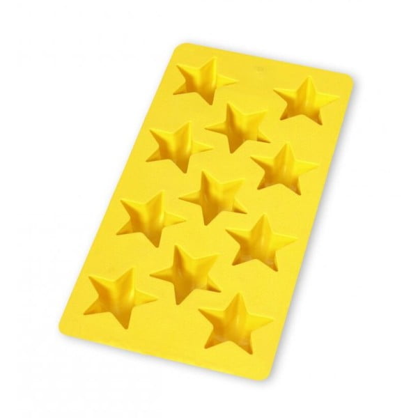 Жълта силиконова форма за лед Star, 11 кубчета - Lékué