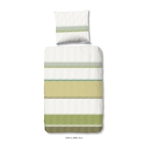 Спално бельо за двойно легло от памук Arie Olive, 200 x 240 cm - Good Morning