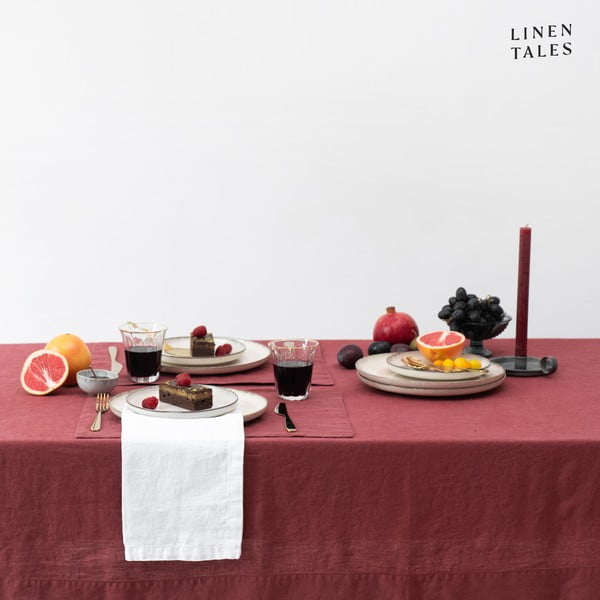 Ленена покривка за маса 140x140 cm Marsala – Linen Tales-image-4