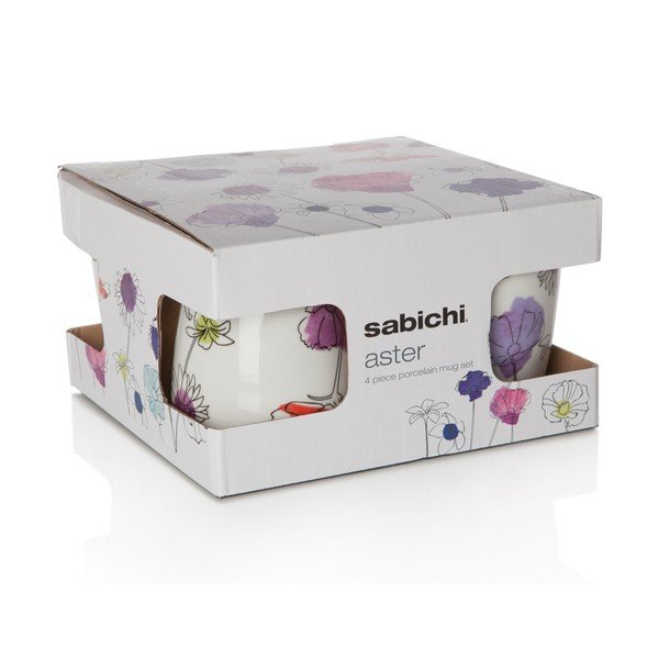 Sada 4 porcelánových hrnků Aster, 330 ml-image-2