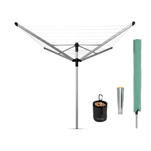 Градинска сушилня за дрехи в сребрист цвят 50 m Lift-o-Matic Advance – Brabantia