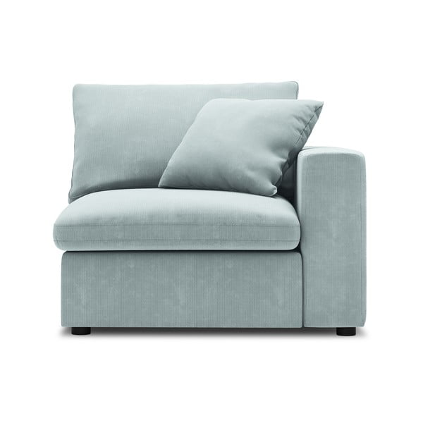 Светлосиня ъглова част от модулен диван от велур Galaxy, десен ъгъл - Windsor & Co Sofas