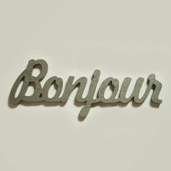 Dekorativní nápis Bonjour, stříbrný