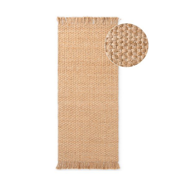 Двустранна/ръчно изработена ютена пътека в естествен цвят 80x200 cm Fjord – Hanse Home