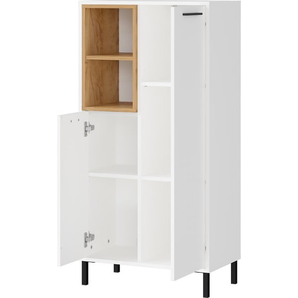 Бял висок шкаф за баня в дъб 59x118 cm Loria - Germania-image-2