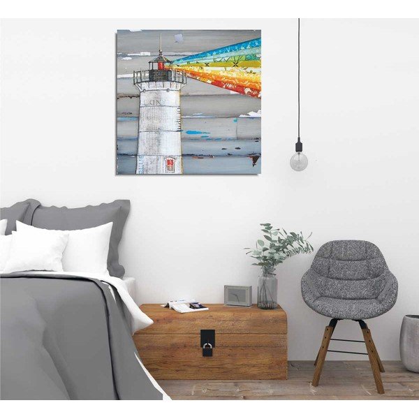 Стенопис върху платно Фар, 45 x 45 cm - Wallity-image-1