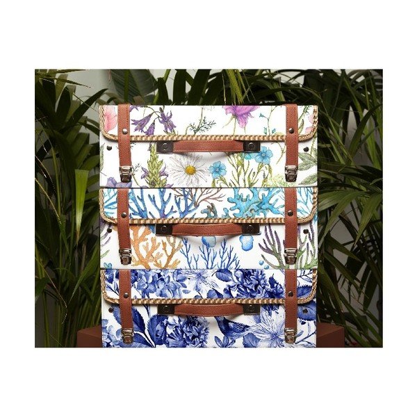 Куфар Valise Blue Flowers с мотив на цветя, 31 x 40 cm - Surdic-image-1