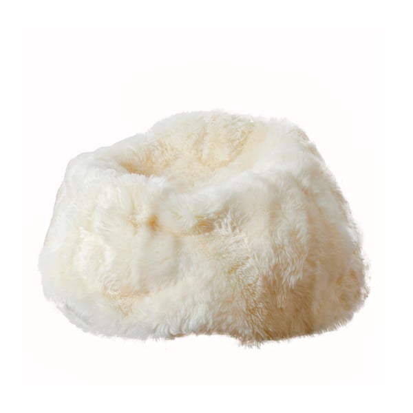 Бяла чанта за диван от овча кожа , ⌀ 110 cm - Native Natural