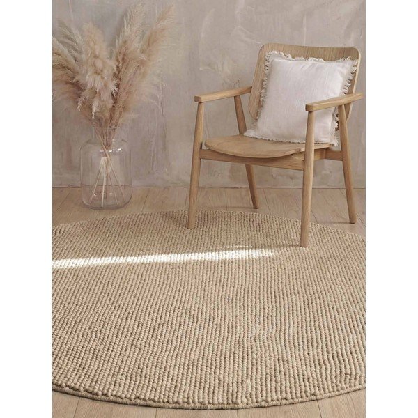 Бежов ръчно изработен вълнен кръгъл килим ø 200 cm Richmond Diana – Ted Baker-image-3